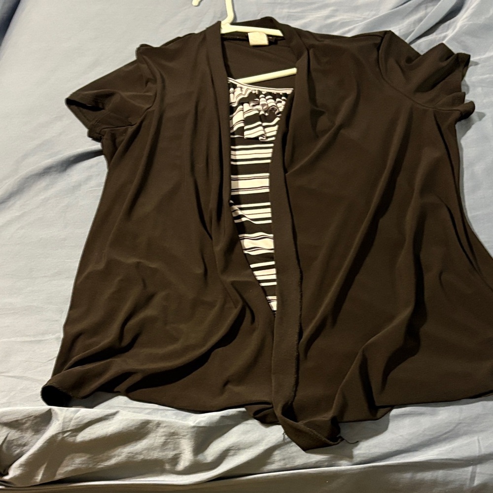 Black and White Striped Women's Top pxl by Perseption Petite nice top polyester - Picture 4 of 10